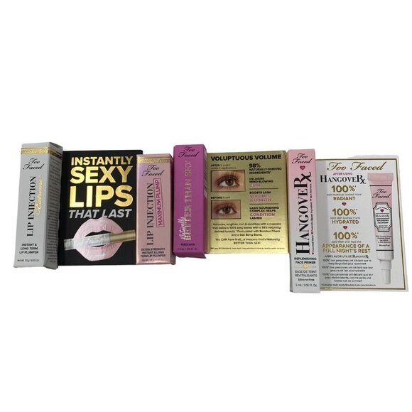 Too Faced 4 Piece Bundle Sample Travel Size Lips Mascara HangoverRx - Picture 1 of 9